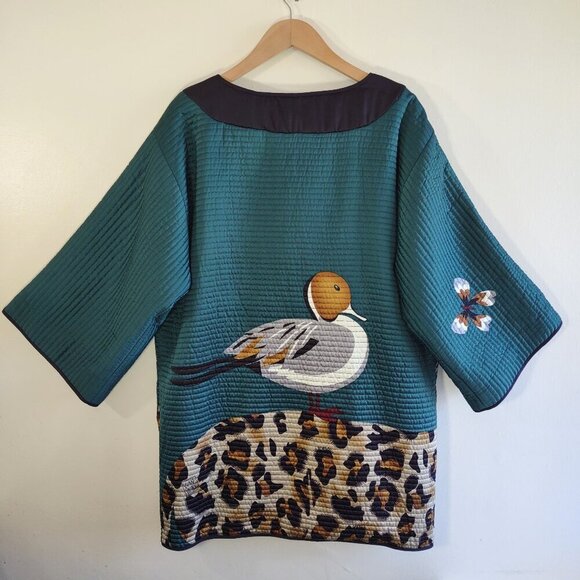 Very Vollbracht Quilted Reversible Jacket Women's Size Large Animal Print  NWOT - Picture 3 of 11